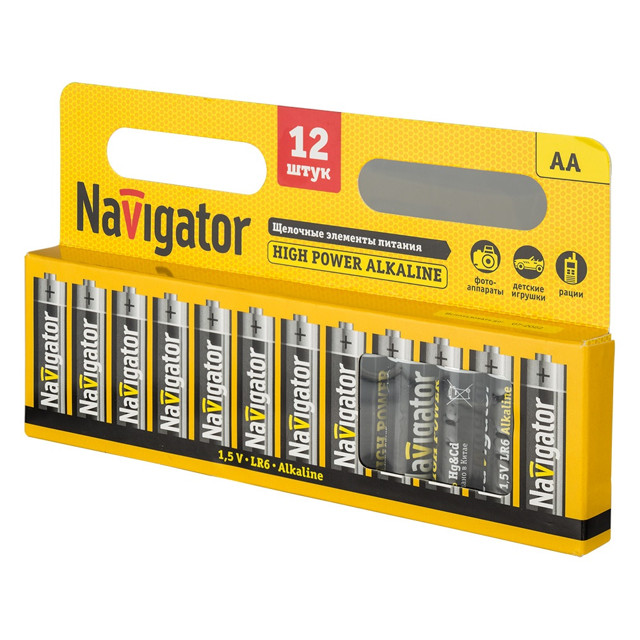 батарейка NAVIGATOR High Power АА алкалиновая 12шт