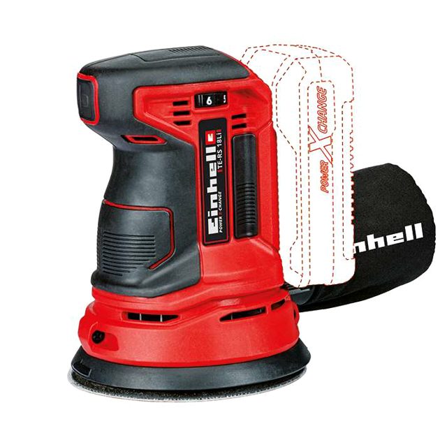 шлифмашина эксцентриковая EINHELL TE-RS 18 Li-Solo, 18В, 125 мм, без аккумулятора POWER X-CHANGE