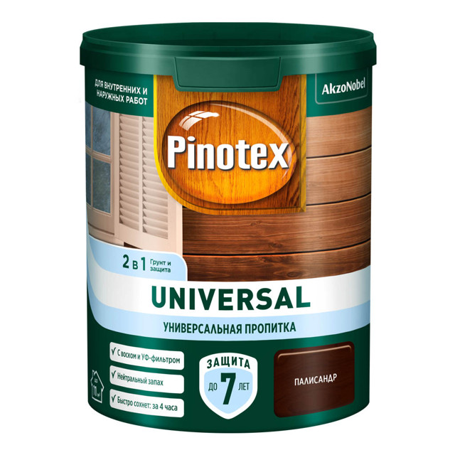 средство деревозащитное PINOTEX Universal 0,9л палисандр, арт.5620698