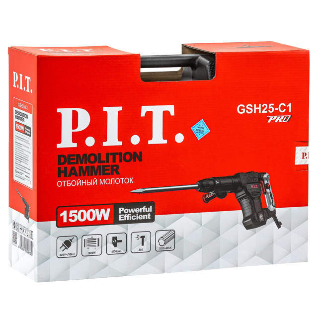 молоток отбойный P.I.T. GSH25-C10 1500Вт 1 режим 20Дж