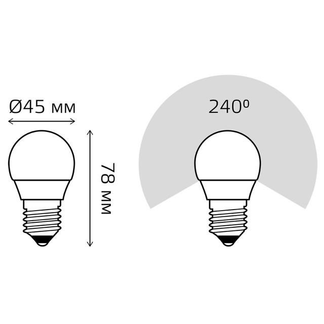 лампа Gauss Elementary 8Вт Е27 520Лм LED 3000К шар