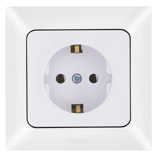 розетка 1 пост NE-AD Aras с/з 16А 250В белый