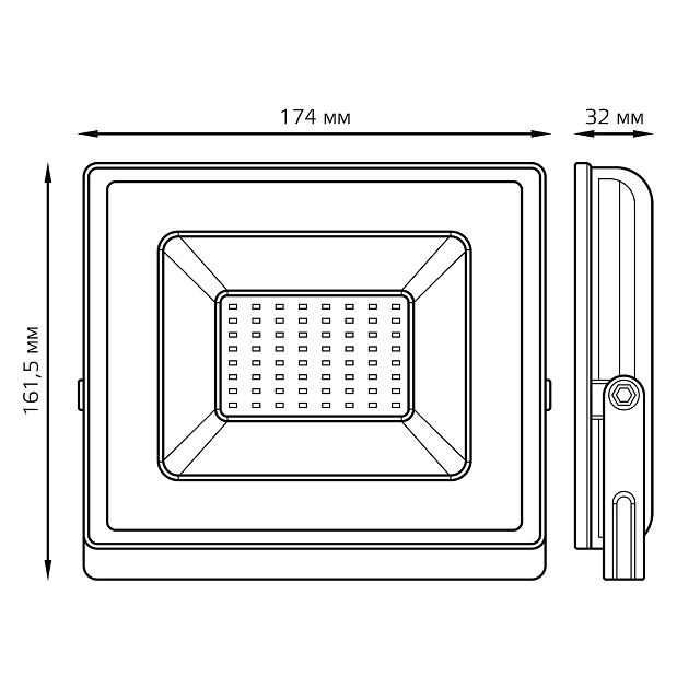 прожектор Gauss Elementary 50Вт LED 4500Лм 6500К 240В IP65  черный