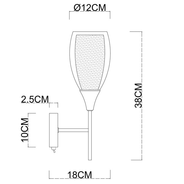 бра ARTE LAMP Barry E14 40Вт металл хром