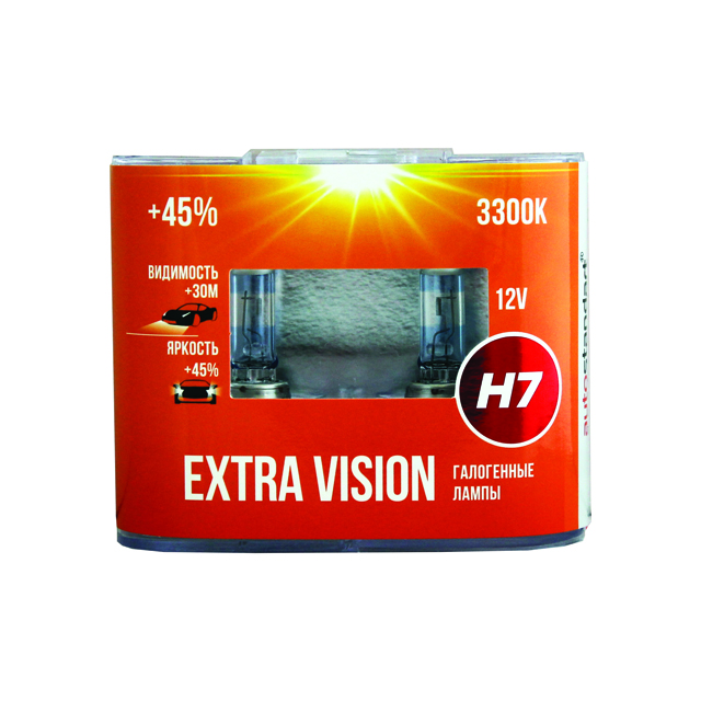 лампа AUTO STANDART H7 12В 55Вт +45% Extra Vision 2шт