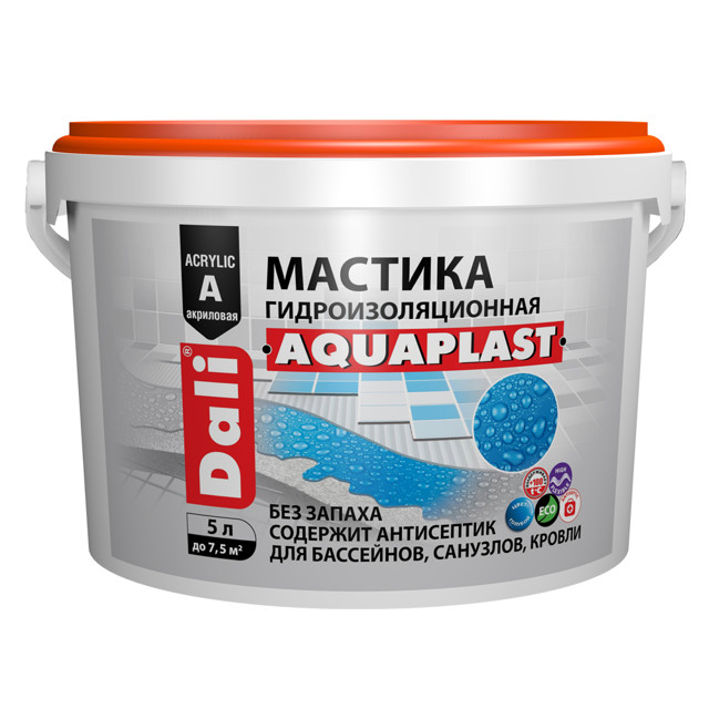 мастика DALI Aquaplast гидроизоляционная 5л голубая, арт.20230