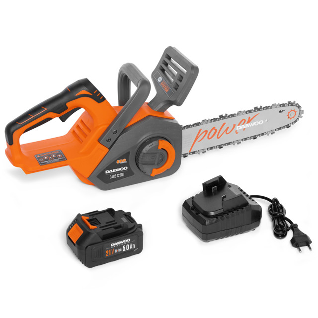 пила цепная аккумуляторная DAEWOO DACS 1221Li SET шина 30см 21В Li-Ion 5,0Ач 1АКБ
