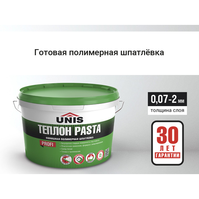 шпатлевка готовая UNIS Теплон Pasta финишная 15кг, арт.TEPLPAS-15