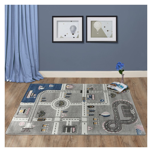 ковер CHILDWORLD 1330х1950мм полипропилен E3084 GREY/CREAM