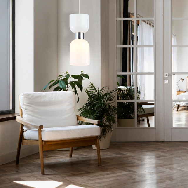 светильник подвесной AMBRELLA High Light E14 60Вт хром/белый матовый