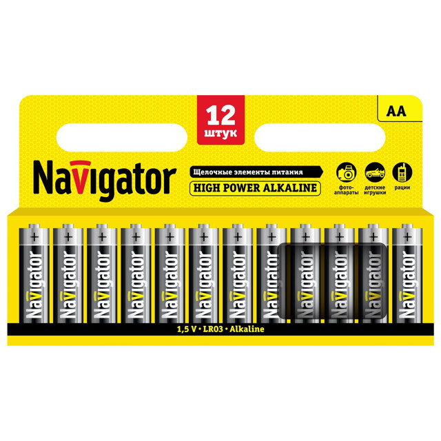 батарейка NAVIGATOR High Power АА алкалиновая 12шт