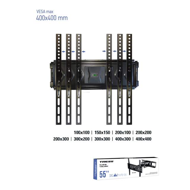 кронштейн TRESS WM 1044M VESA 100-400 до 35кг накл/повор/черн. для телевизора