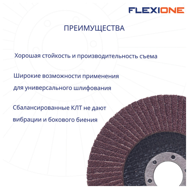 круг лепестковый плоский FLEXIONE 115х22мм Р120