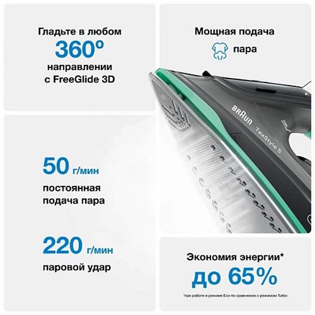 утюг Braun SI5277GR 2700Вт 220 г/мин зеленый/черный