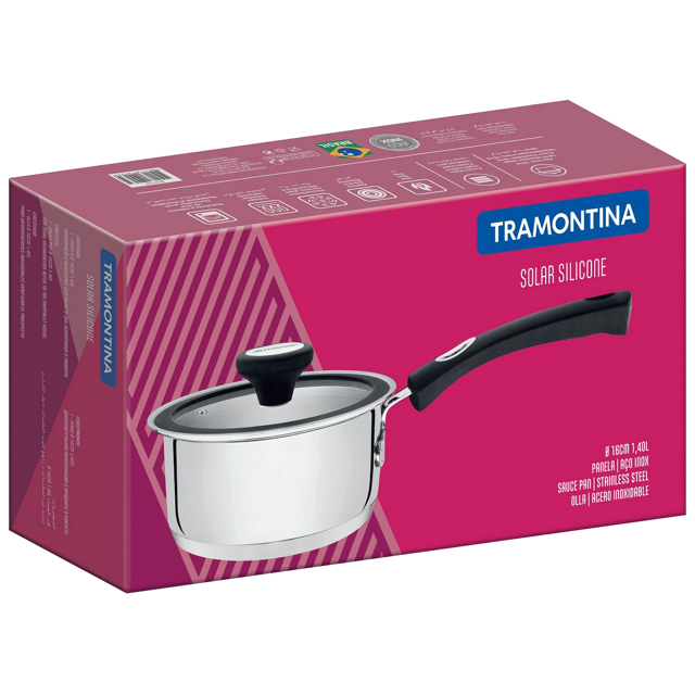 ковш TRAMONTINA Solar Silicone 1,4л 16см нержавеющая сталь