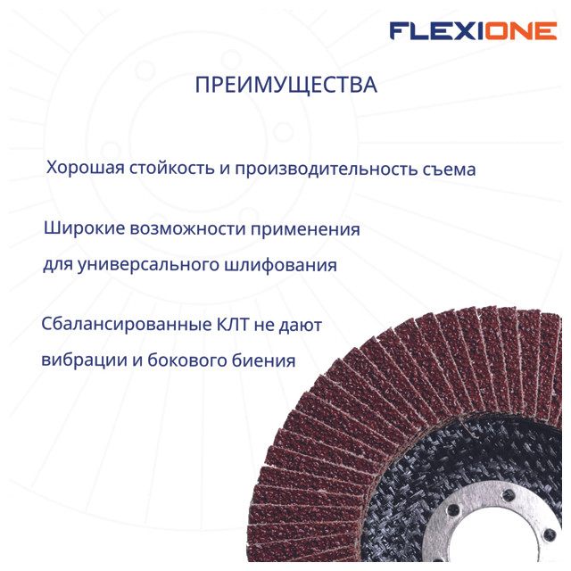 круг лепестковый плоский FLEXIONE 115х22мм Р80
