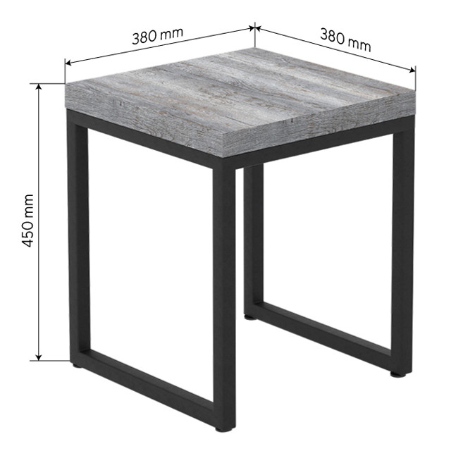 табурет 380х380х450мм Рагнар/Муар черный  ВЛДСП/металл