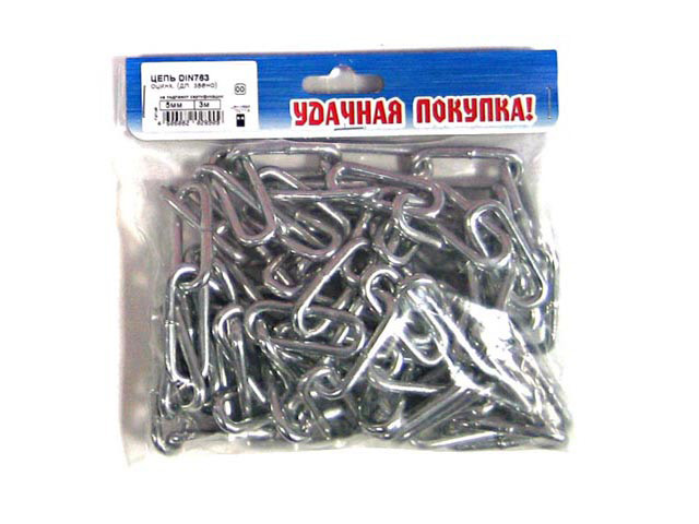 цепь DIN 763 сталь оцинк длинное звено 3мм 5м