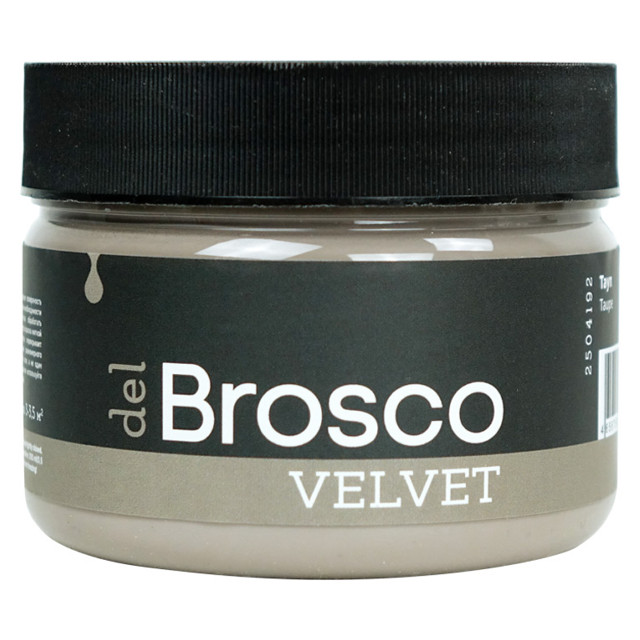 краска акриловая DEL BROSCO Velvet интерьерная 0,25л коричневая, арт.2504192