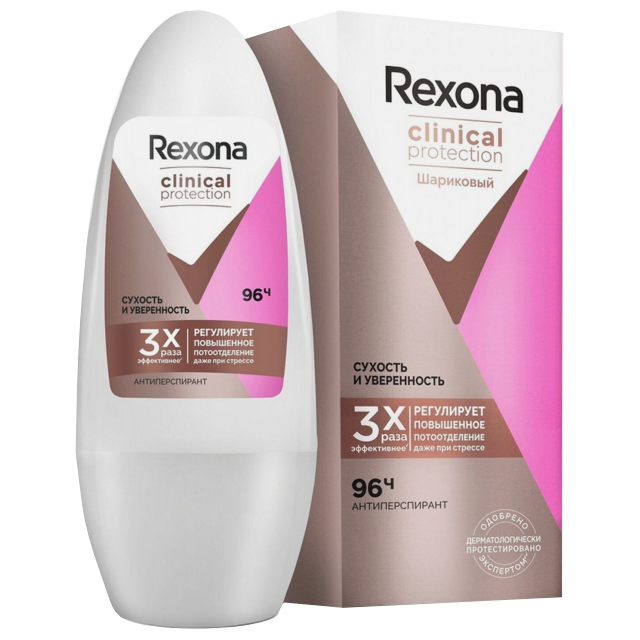 дезодорант REXONA Clinical Protection Сухость и уверенность ролик 50мл