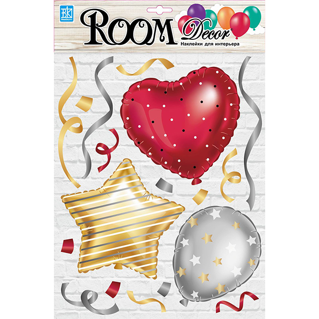 наклейка ROOMDECOR Праздничные шарики 27,5х35см, арт.PLA 3819