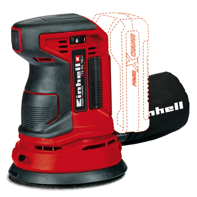 шлифмашина эксцентриковая EINHELL TE-RS 18 Li-Solo, 18В, 125 мм, без аккумулятора POWER X-CHANGE