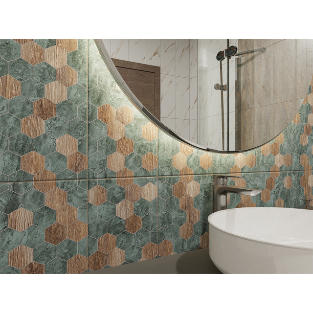 плитка настенная AZORI Calacatta ivory forma 20,1х50,5 гексагоны