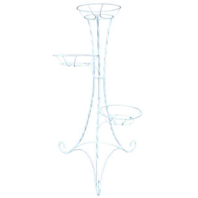 подставка для цветов Классик винтаж на 3 горшка белая
