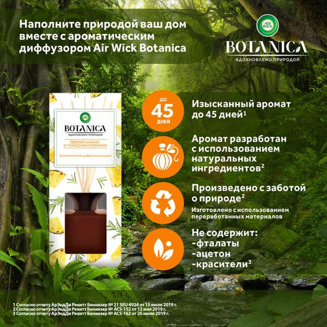 аромадиффузор AIR WICK Botanica Свежий ананас и Тунисский розмарин 80мл