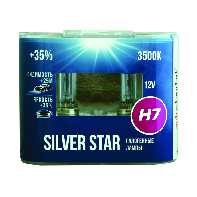 лампа AUTO STANDART H7 12В 55Вт +35% Silver Star 2шт