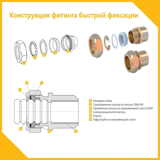 муфта переходная STAHLMANN (F) 50х2 ВР Easy Fix латунь