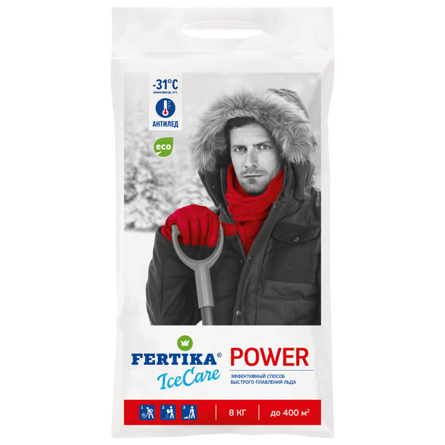 реагент противогололедный FERTIKA IceCare POWER 8кг