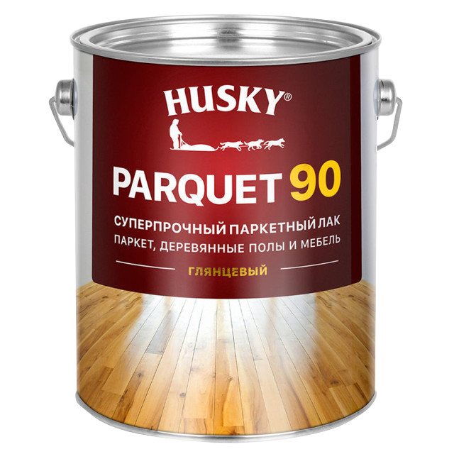 лак уретано-алкидный паркетный HUSKY PARQUET 90 2,7л глянцевый, арт.30151