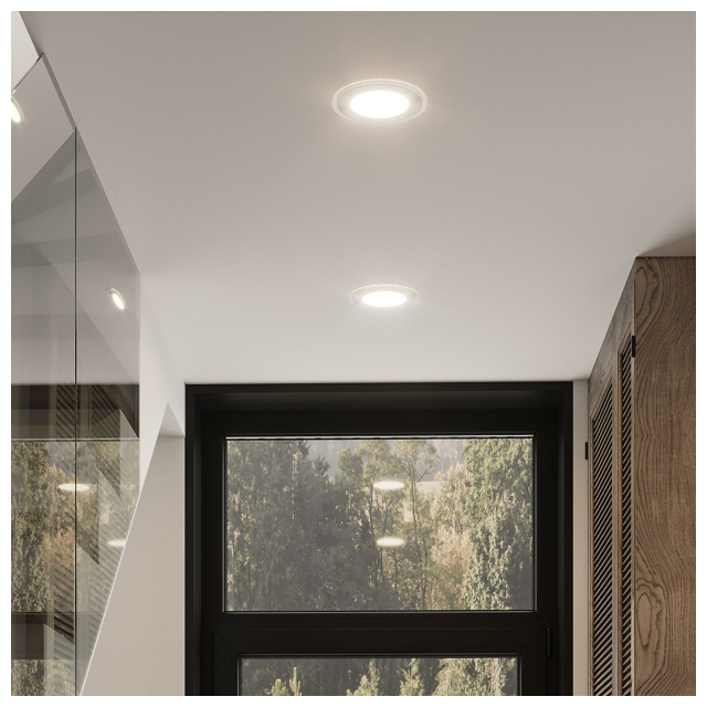 светильник встраиваемый GAUSS Glass LED 12Вт 990Лм 4000K IP20 круг с дек.стеклом белый