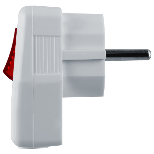 вилка угловая NAVIGATOR NCA-PL05 16A ESC-WH с/з с/выключателем белая