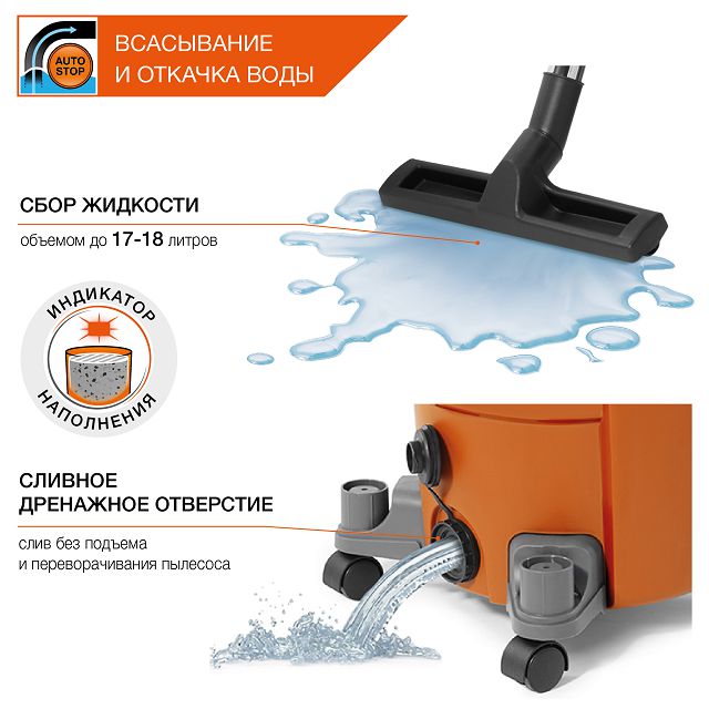 пылесос строительный DAEWOO DAVC 2516S 1600Вт