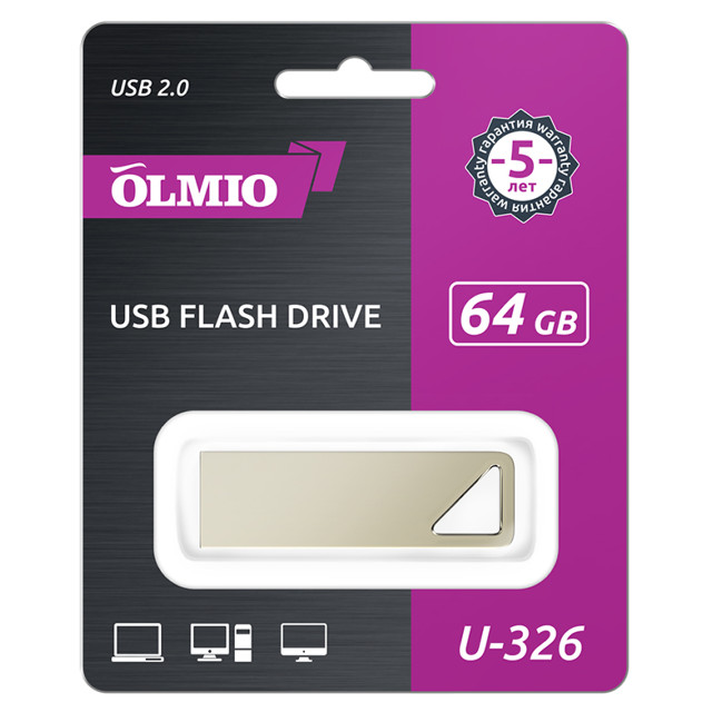 флеш-накопитель USB OLMIO 64GB U-326 USB2.0 042603