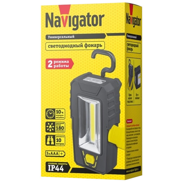 фонарь ручной NAVIGATOR LED 3Вт ААА черный