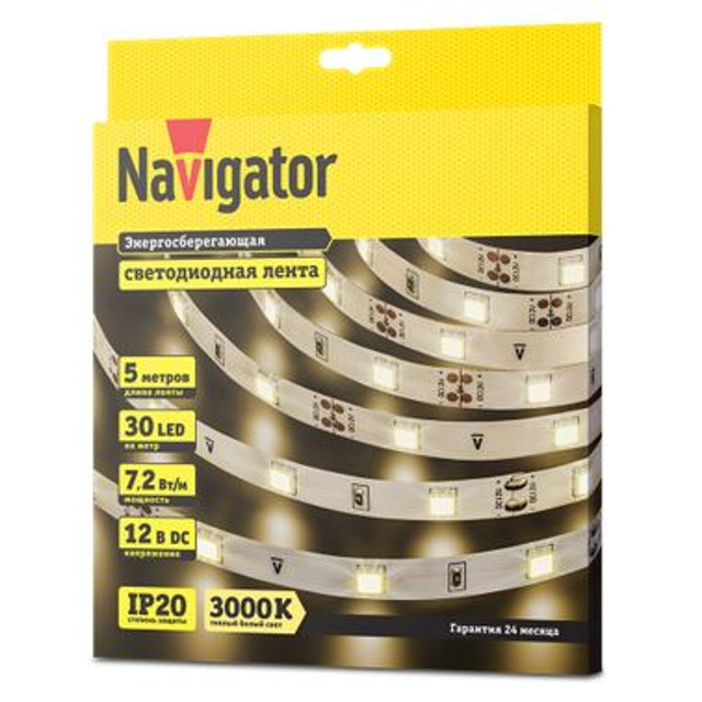 лента светодиодная LED NAVIGATOR 7.2Вт IP20 12В