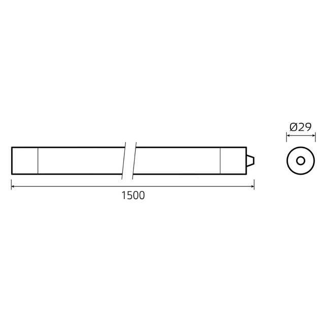 светильник светодиодный GAUSS Compact 36Вт 3650Лм 4000К IP65 1500х29х29мм линейный матовый