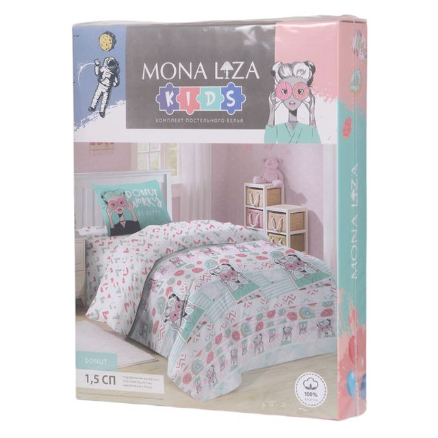 постельное белье 1,5сп MONA LIZA Kids Donut сатин 1 нав.48х70см, арт.531014/10