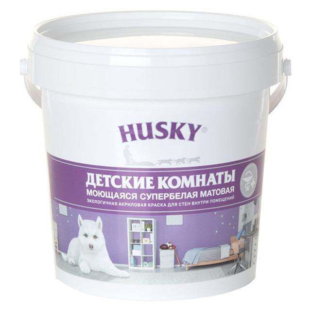 краска акриловая HUSKY для детских комнат 0,9л база А, арт.28160