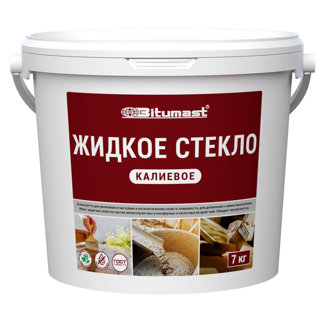 стекло калиевое жидкое  BITUMAST 7 кг,  арт.4607952907782