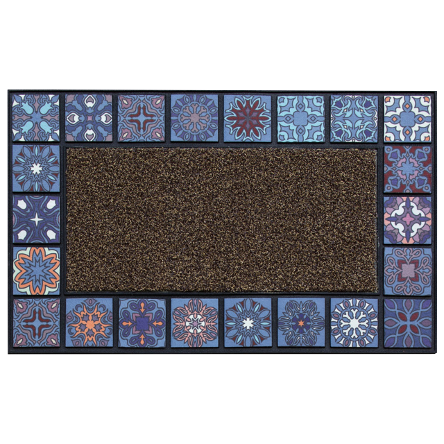 коврик ATTRIBUTE Mosaic Quadro 45х75см резина, полипропилен, синий
