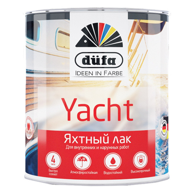 лак алкидно-уретановый DUFA Yacht яхтный 0,75л глянцевый, арт.Н0000002556