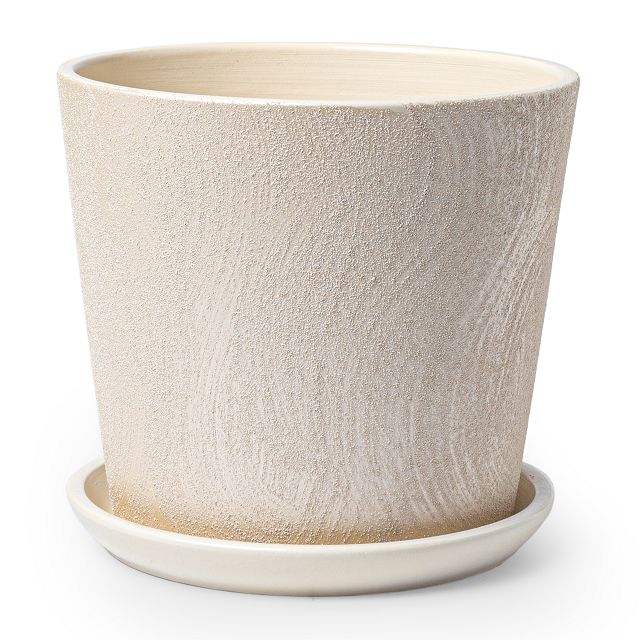 горшок керамический с поддоном Сиде 2,6л d18 h16см  бежевый