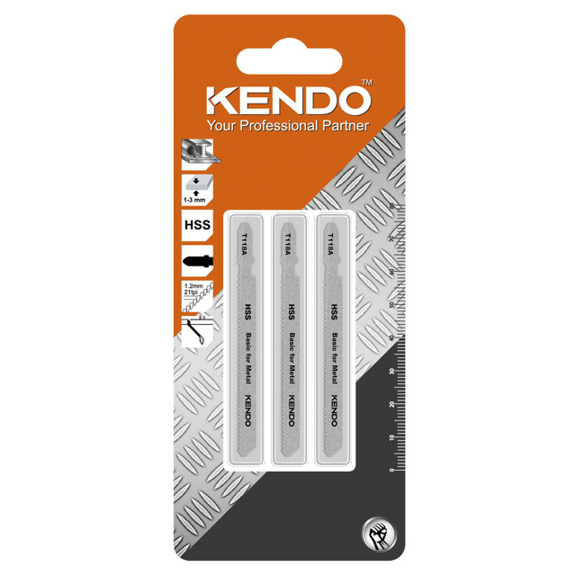пилки для лобзика по металлу KENDO T118A 3шт