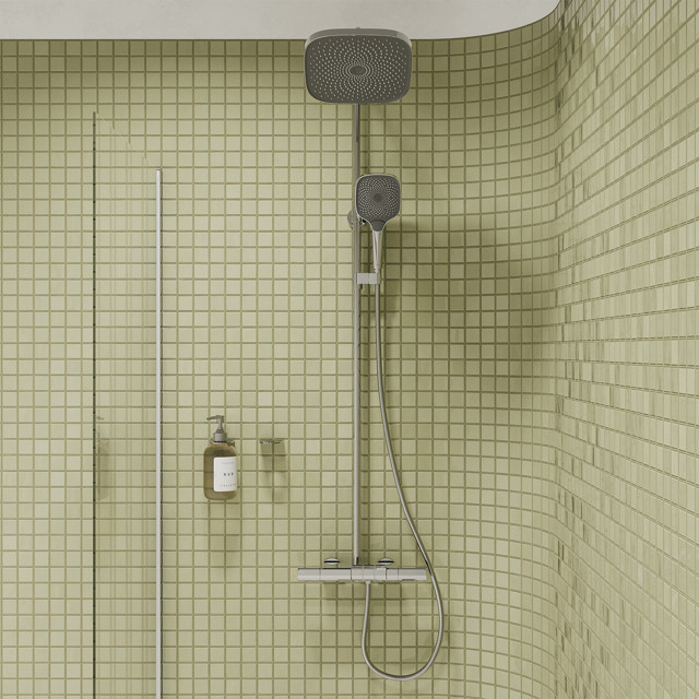 система душевая IDDIS SpaHome 260х260х65мм смеситель для ванны/душа с термостатом  хром глянцевый