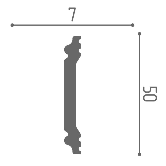 молдинг ДЕ-БАГЕТ М50 50х7х2000мм полимер(xps), арт. 00-00003304