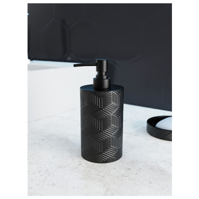 дозатор для жидкого мыла FORA DELICATE BLACK полирезин черный